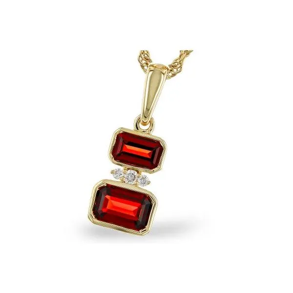 14K Yellow Gold Colored Stone Necklace