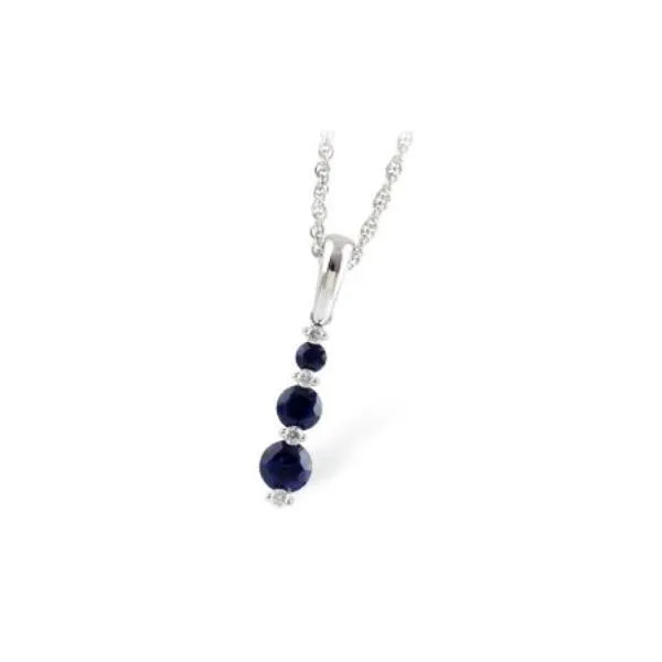 14K White Gold Colored Stone Necklace