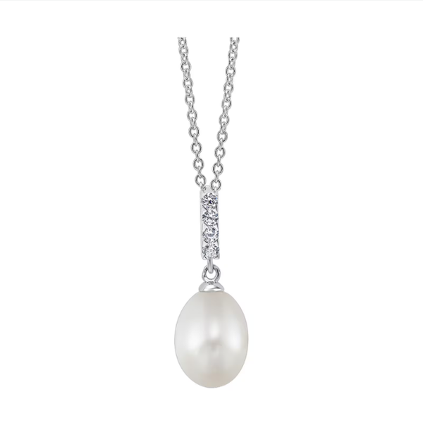 Lady's White Sterling Drop Pearl Pendant Segner's Jewelers Fredericksburg, TX