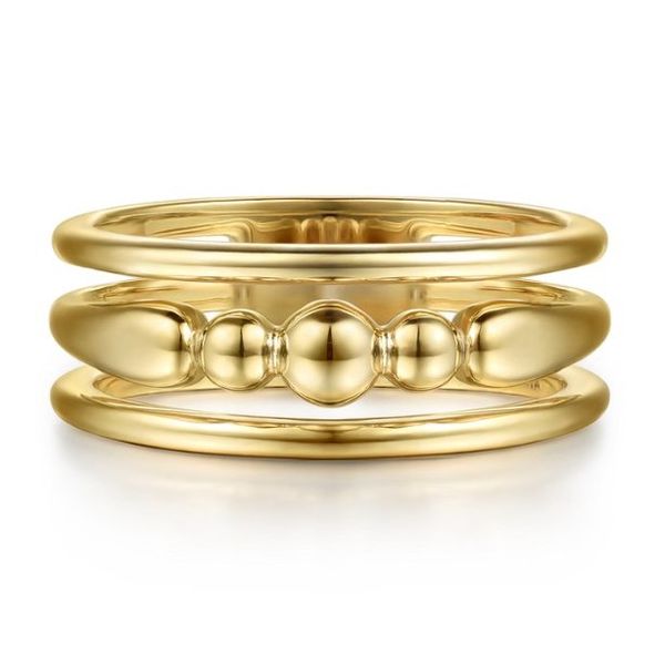 Lady's Yellow 14 Karat Bujukan Bullet Wide Band Fashion Ring Segner's Jewelers Fredericksburg, TX