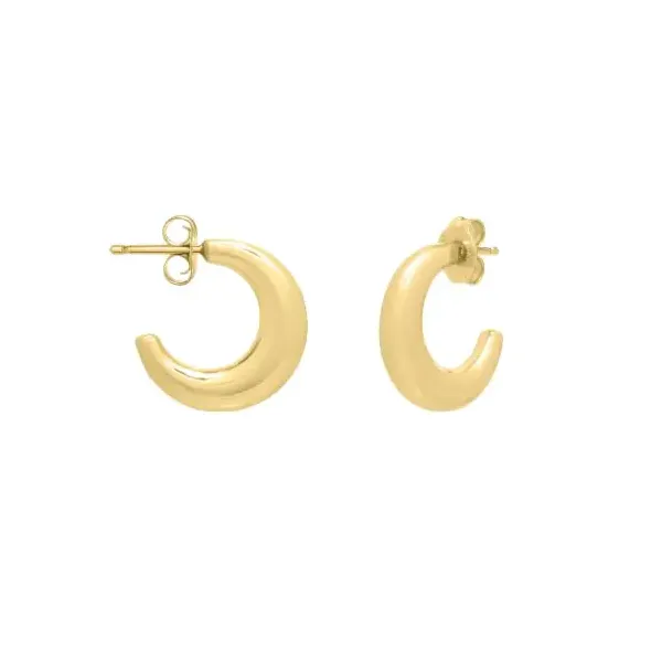 Ladys Yellow 14 Karat Gold Small Hoop Earring