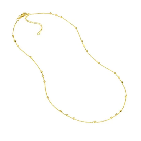 Yellow Gold 14Kt Bead Station Necklace Chain MM: 2 Segner's Jewelers Fredericksburg, TX