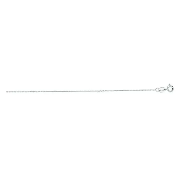 White 14Kt Diamond Cut Flat Cable Chain Segner's Jewelers Fredericksburg, TX