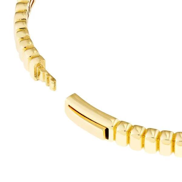 Yellow 14 Karat Ribbed Hinge Bangle Bracelet Image 2 Segner's Jewelers Fredericksburg, TX