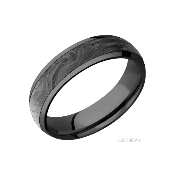 Men's Black Zirconium Band with Carbon Fiber Inlay Segner's Jewelers Fredericksburg, TX