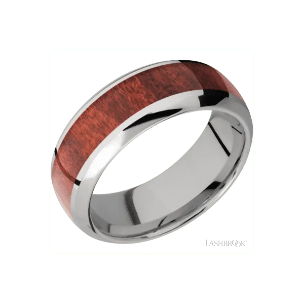 Men's Red Titanium Band with Red Heart Inlay similar item image