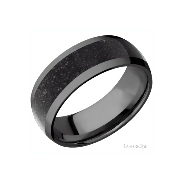 Men's Zirconium Band with Dinosaur Bone Inlay Segner's Jewelers Fredericksburg, TX