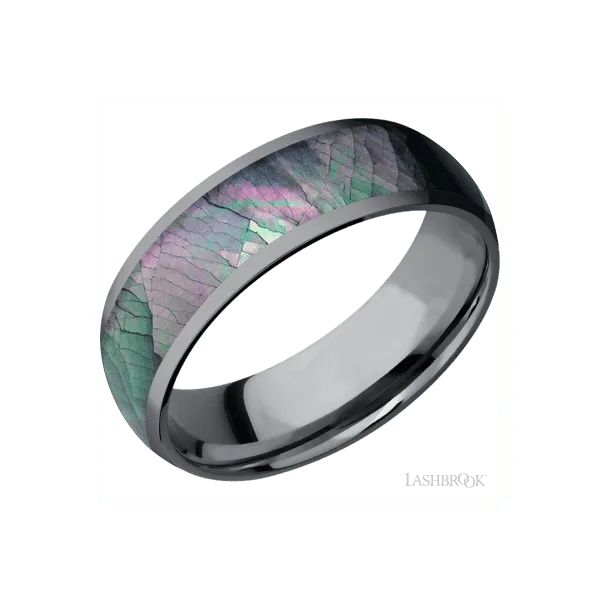Men's Tantalum Band with Black Mother Of Pearl Inlay Segner's Jewelers Fredericksburg, TX