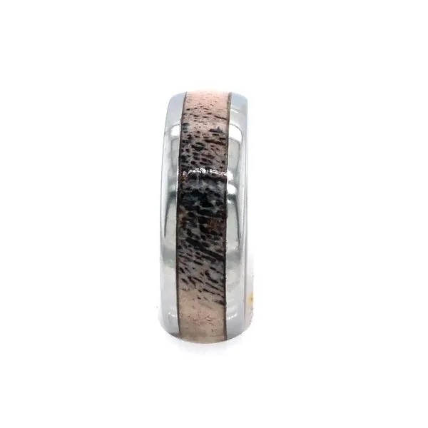 Serinium Antler Inlay Domed Mens Alternative Band