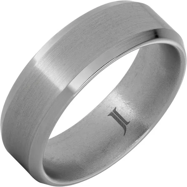 Titanium Flat Beveled Edge Satin Finish Mens Alternative...