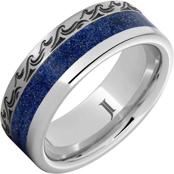 Men's Serinium Stone Flat Waves with Crushed Lapis Band Segner's Jewelers Fredericksburg, TX