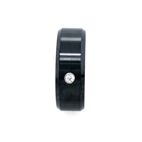 Men's Black Diamond Ceramic Satin Finish Wedding Band Segner's Jewelers Fredericksburg, TX