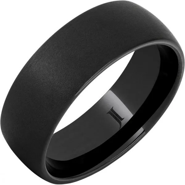 Mens Black Ceramic Domed Band