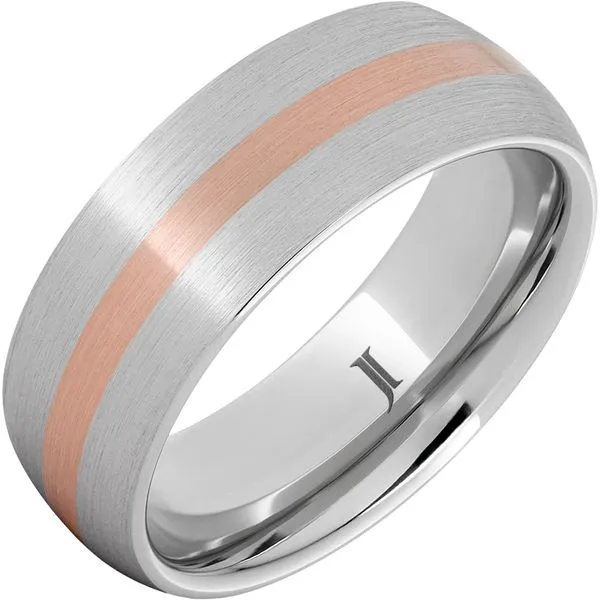 Mens 14Kt Rose Gold and Serinium Wedding Band