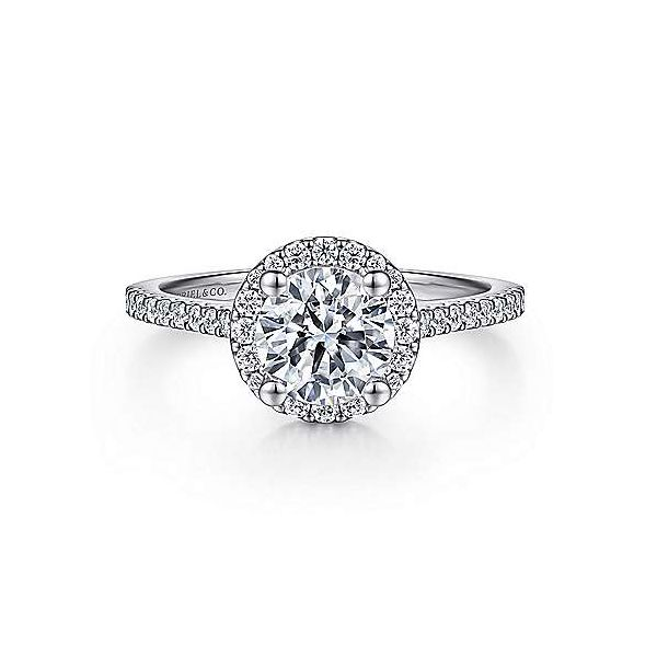 14K White Gold Halo Round Diamond Semi-Mount Ring 0.28CTW. S.E. Needham Jewelers Logan, UT