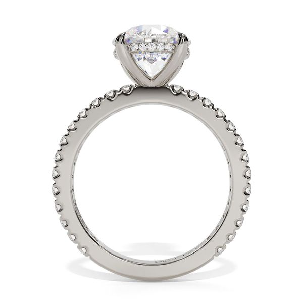 14K White Gold Hidden Halo Pavé Diamond Engagement Ring Image 2 Shannon Jewelers Spring, TX
