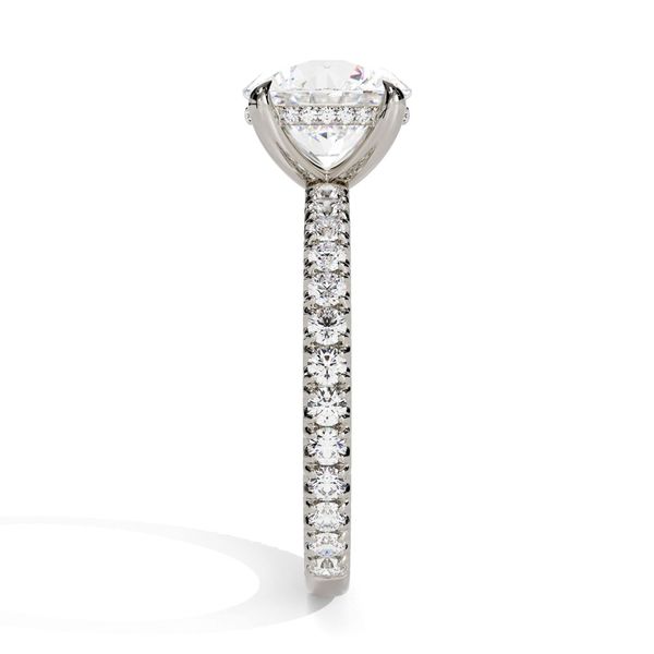 14K White Gold Hidden Halo Pavé Diamond Engagement Ring Image 4 Shannon Jewelers Spring, TX