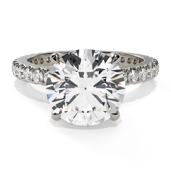 14K White Gold Hidden Halo Pavé Diamond Engagement Ring Shannon Jewelers Spring, TX