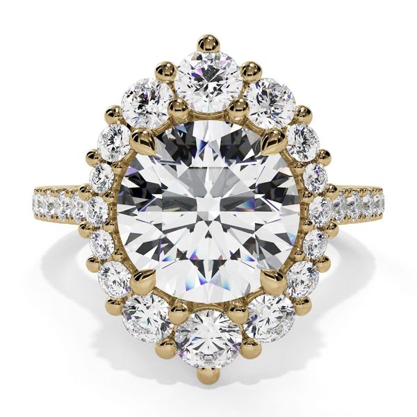 Costar round diamond cadenza halo engagement ring setting