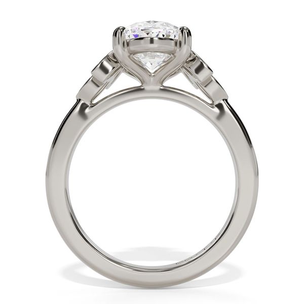 14K White Gold Engagement Ring with Bezel Set Marquise Diamond Accents Image 2 Shannon Jewelers Spring, TX