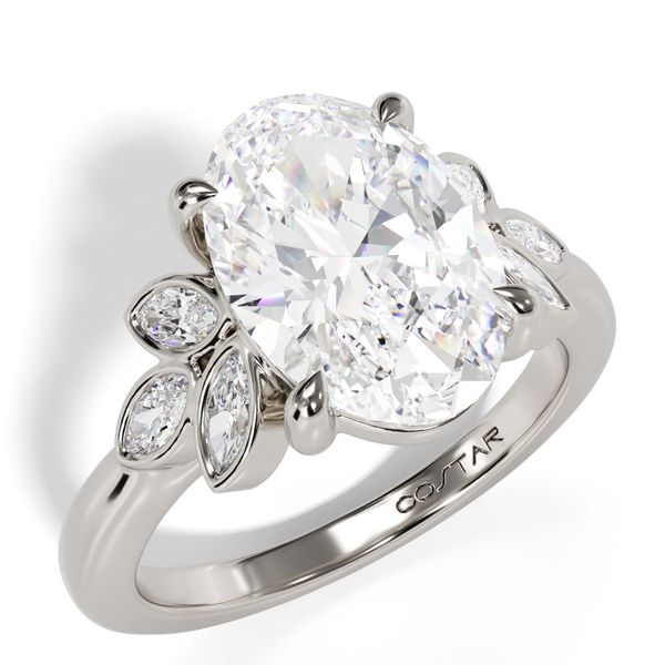 14K White Gold Engagement Ring with Bezel Set Marquise Diamond Accents Image 3 Shannon Jewelers Spring, TX