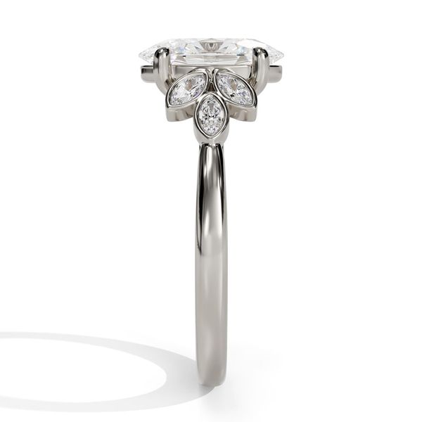 14K White Gold Engagement Ring with Bezel Set Marquise Diamond Accents Image 4 Shannon Jewelers Spring, TX