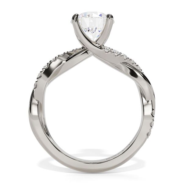 14K White Gold Entwined Shank Pavé Diamond Engagement Ring Image 2 Shannon Jewelers Spring, TX
