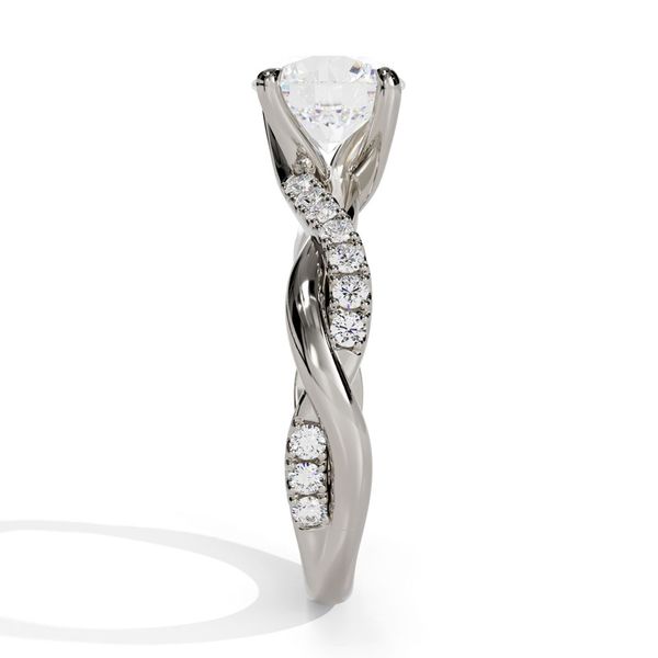 14K White Gold Entwined Shank Pavé Diamond Engagement Ring Image 4 Shannon Jewelers Spring, TX