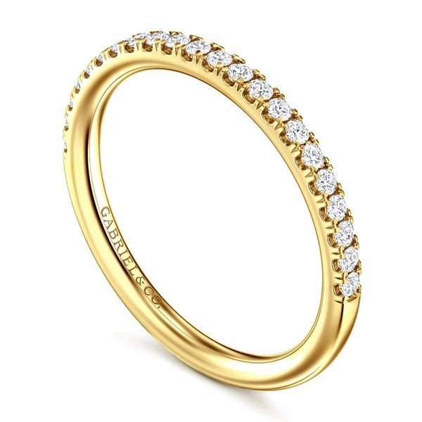 Gabriel & Co. 14K Yellow Gold Diamond Wedding Band Image 3 Shannon Jewelers Spring, TX