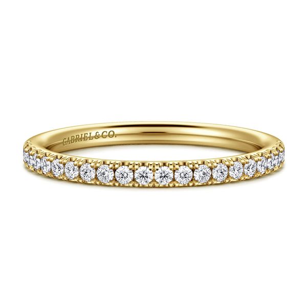 Gabriel & Co. 14K yellow gold diamond wedding band