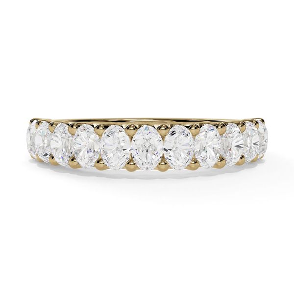 Costar 11 stone oval cut U-prong diamond band