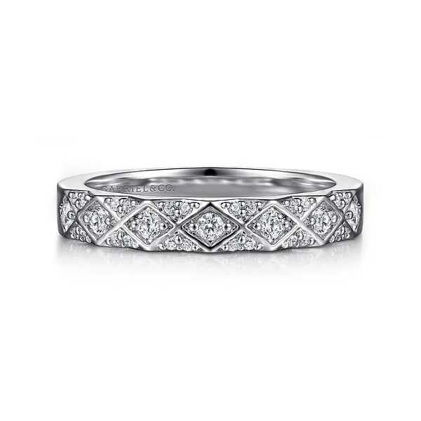 Gabriel & Co. 14K White Gold Diamond Stackable Ring Shannon Jewelers Spring, TX