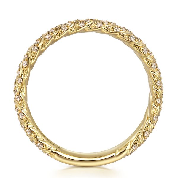 Gabriel & Co. 14K Yellow Gold Diamond Rope Stackable Ring Image 2 Shannon Jewelers Spring, TX
