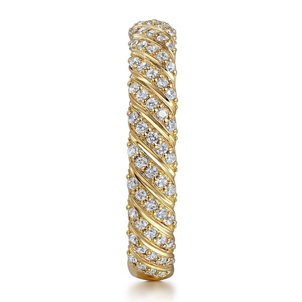 Gabriel & Co. 14K Yellow Gold Diamond Rope Stackable Ring Image 4 Shannon Jewelers Spring, TX
