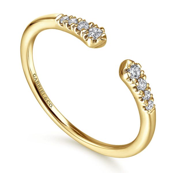 Gabriel & Co. 14K Yellow Gold Split Diamond Stackable Ring Image 3 Shannon Jewelers Spring, TX