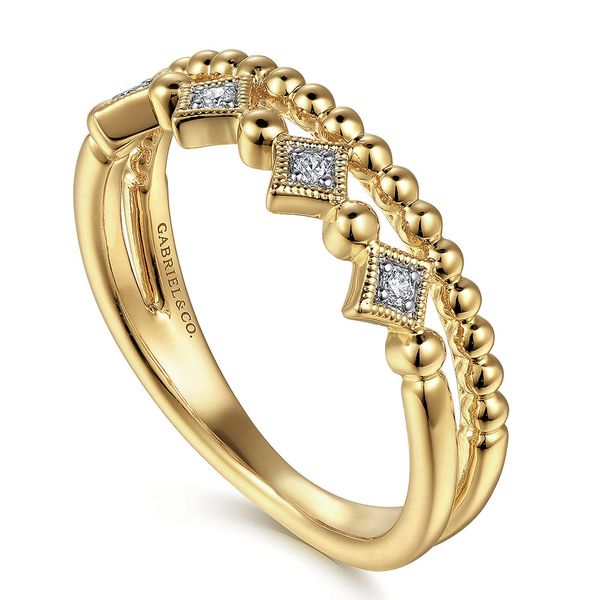 Gabriel & Co. 14K Yellow Gold Diamond Easy Stackable Ring Image 3 Shannon Jewelers Spring, TX