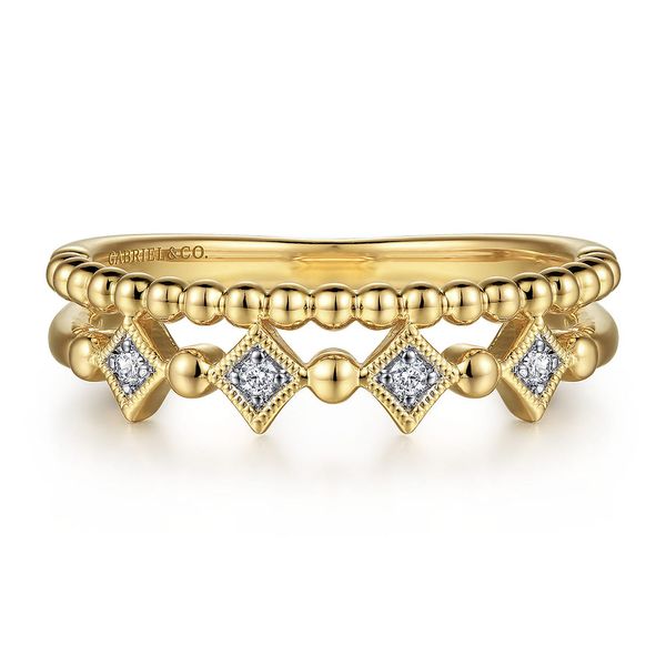 Gabriel & Co. 14K yellow gold diamond Bujukan stackable ring