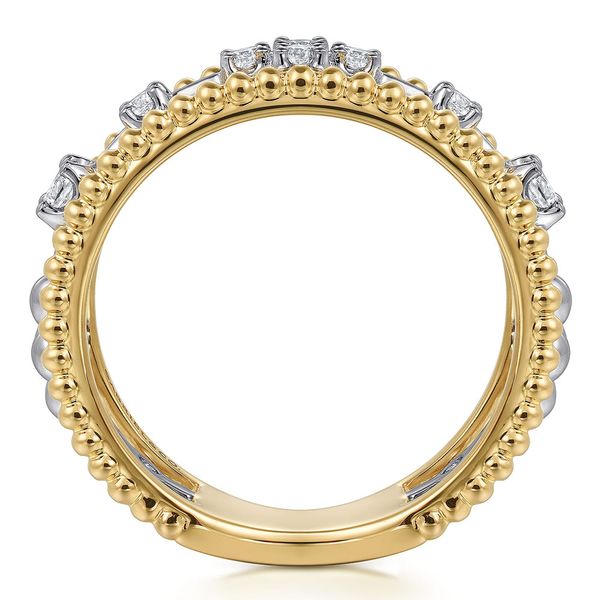 Gabriel & Co. 14K White & Yellow Gold Diamond Easy Stackable Ring Image 2 Shannon Jewelers Spring, TX