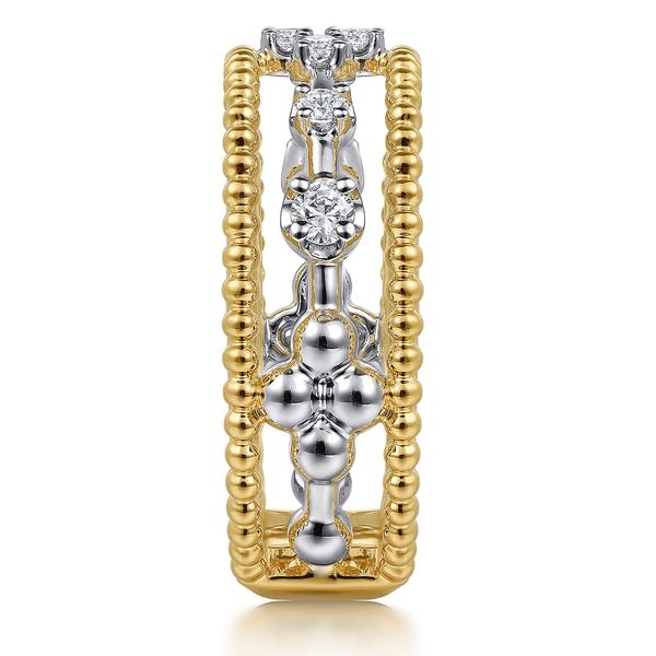 Gabriel & Co. 14K White & Yellow Gold Diamond Easy Stackable Ring Image 4 Shannon Jewelers Spring, TX