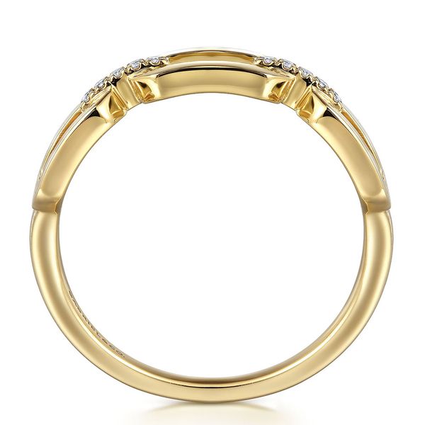 Gabriel & Co. 14K Yellow Gold Diamond Link Chain Ring Image 2 Shannon Jewelers Spring, TX