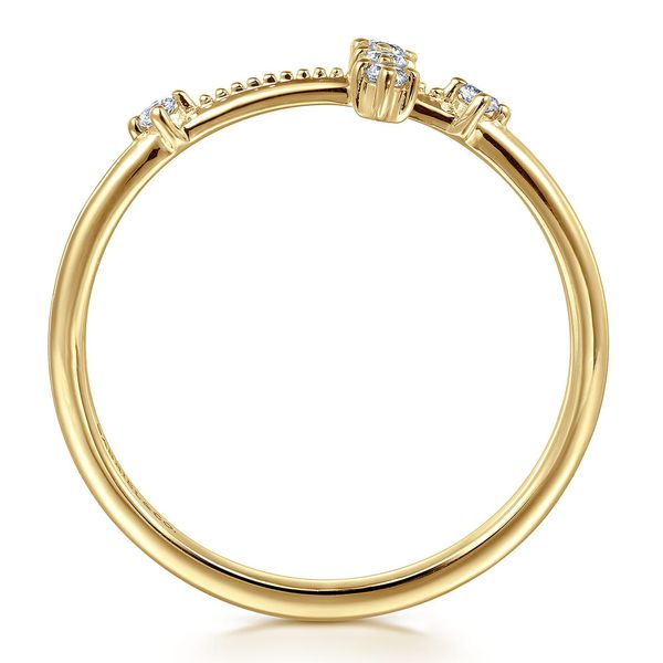 Gabriel & Co. 14K Yellow Gold Diamond Cross Ring Image 2 Shannon Jewelers Spring, TX