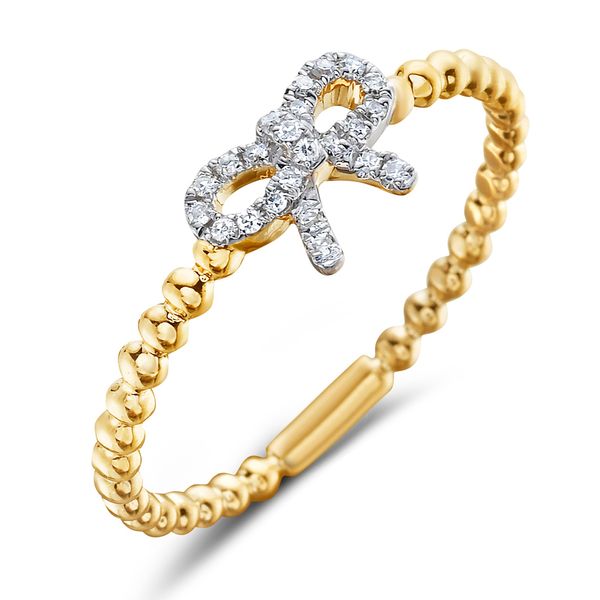 14K Two-Tone Diamond Bow Fashion Ring Shannon Jewelers Spring, TX