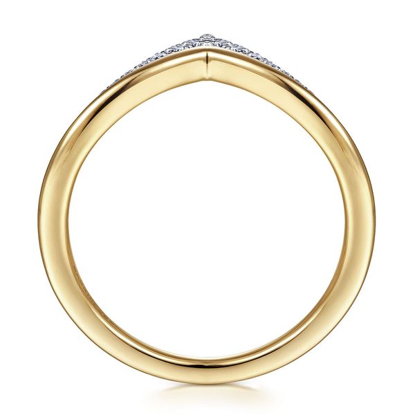 Gabriel & Co. 14K White & Yellow Gold Diamond Chevron Ring Image 2 Shannon Jewelers Spring, TX