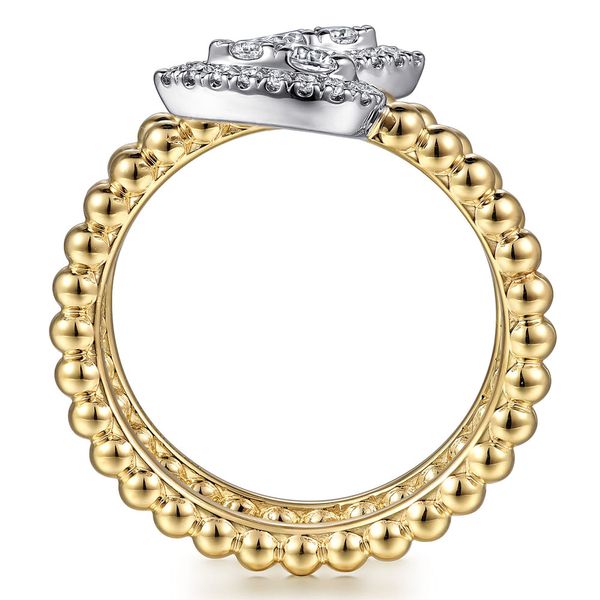 Gabriel & Co. 14K White & Yellow Gold Diamond Wrap Ring Image 2 Shannon Jewelers Spring, TX