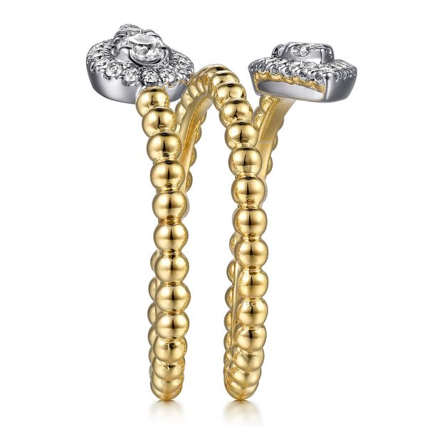 Gabriel & Co. 14K White & Yellow Gold Diamond Wrap Ring Image 4 Shannon Jewelers Spring, TX