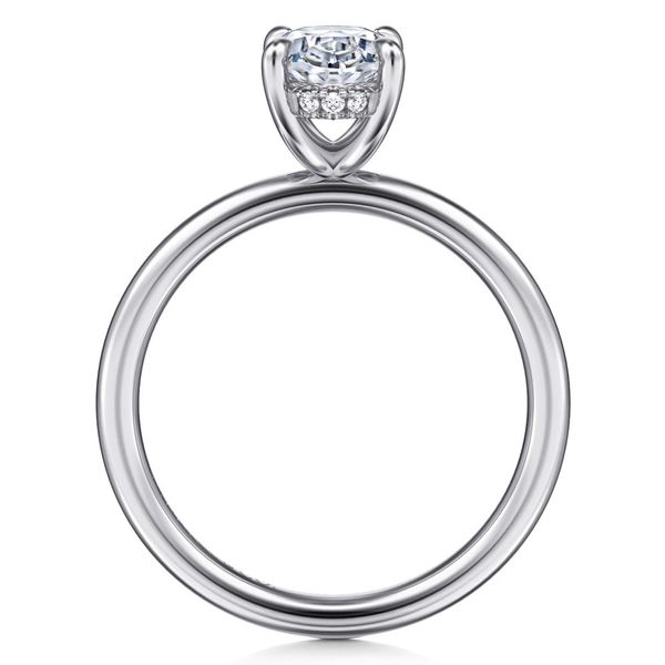 Gabriel & Co. Anuk 14K White Gold Oval Hidden Halo Diamond Engagement Ring Image 2 Shannon Jewelers Spring, TX