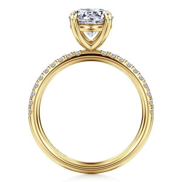 Gabriel & Co. Twain 14K Yellow Gold Round Diamond Engagement Ring Image 2 Shannon Jewelers Spring, TX