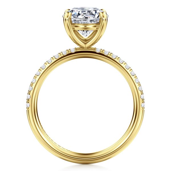 Gabriel & Co. Twain 14K Yellow Gold Round Diamond Engagement Ring Image 2 Shannon Jewelers Spring, TX