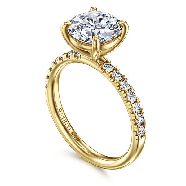 Gabriel & Co. Winslow 14K Yellow Gold Round Diamond Engagement Ring Image 3 Shannon Jewelers Spring, TX