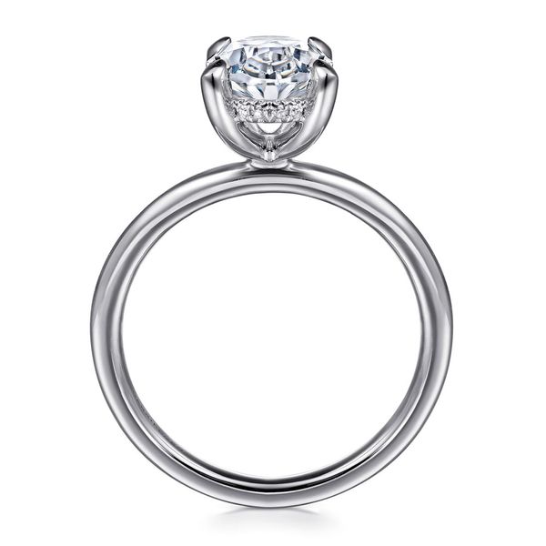 Gabriel & Co. Anuk 14K White Gold Oval Hidden Halo Diamond Engagement Ring Image 2 Shannon Jewelers Spring, TX